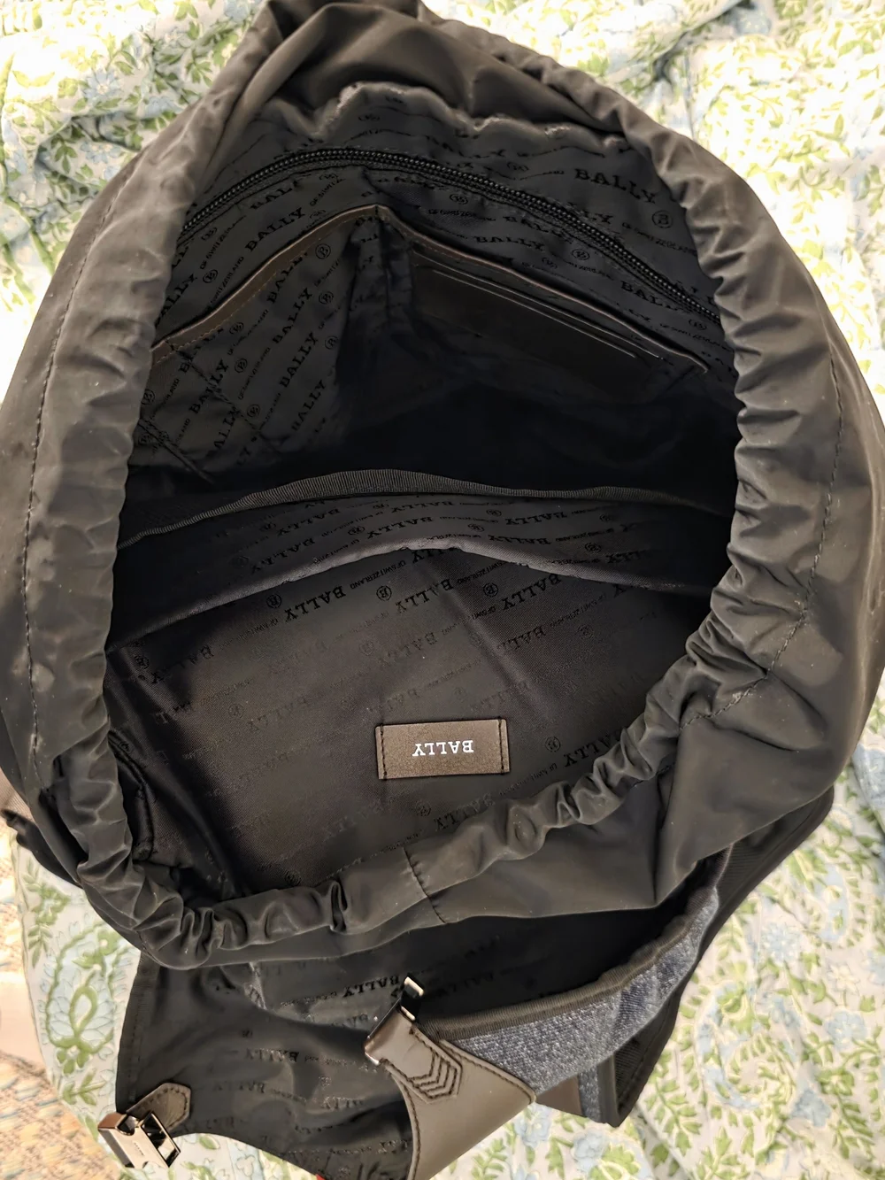 Bally Men's Gray & Brown Leather-Trim Backpack